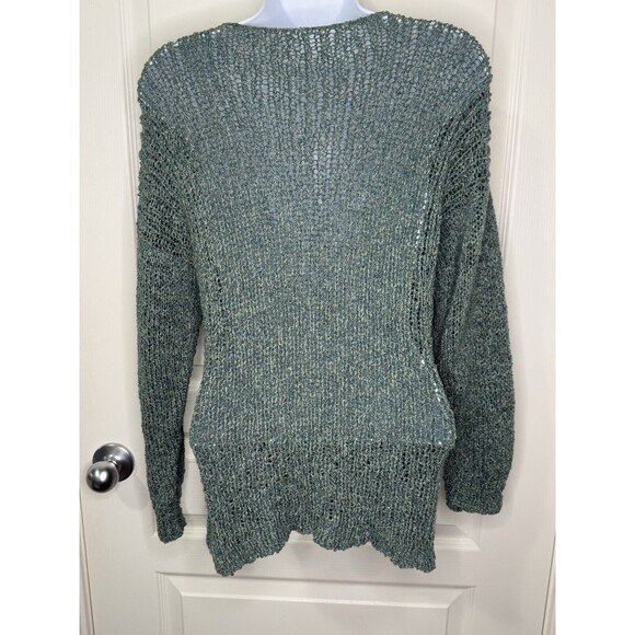 Amy Brill Sweater One Size Cardigan Green Button Front Womens - Picture 2 of 6